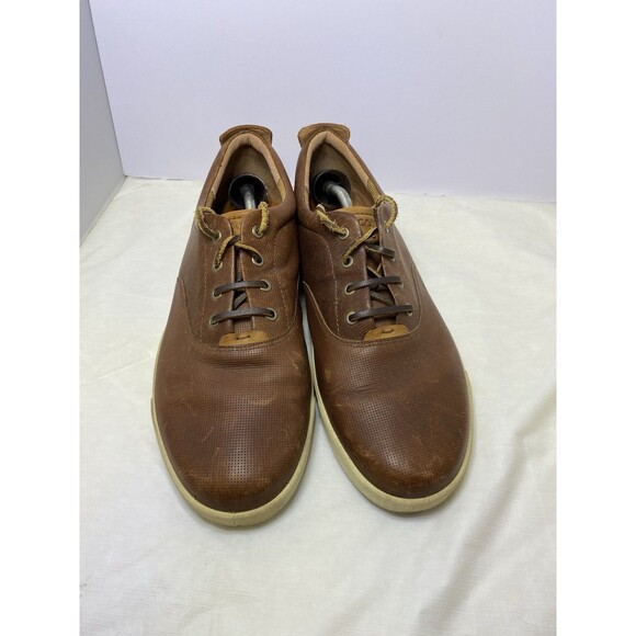 Ecco Brown Leather Casual Lace Up Oxford Sneakers Shoes Men\'s 47  13-13.5 main image 9